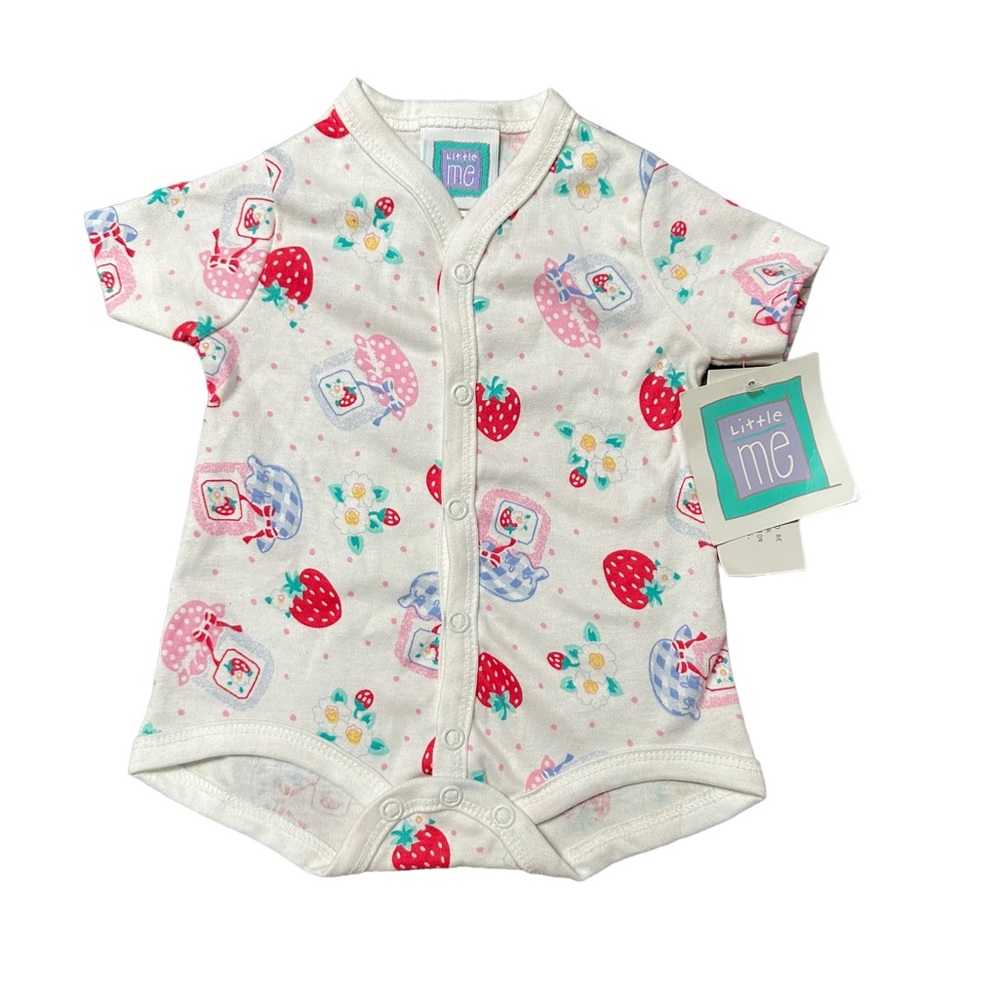 NWT Little Me Vintage Bodysuit with All Over Strawberry Jam Print (3 months)